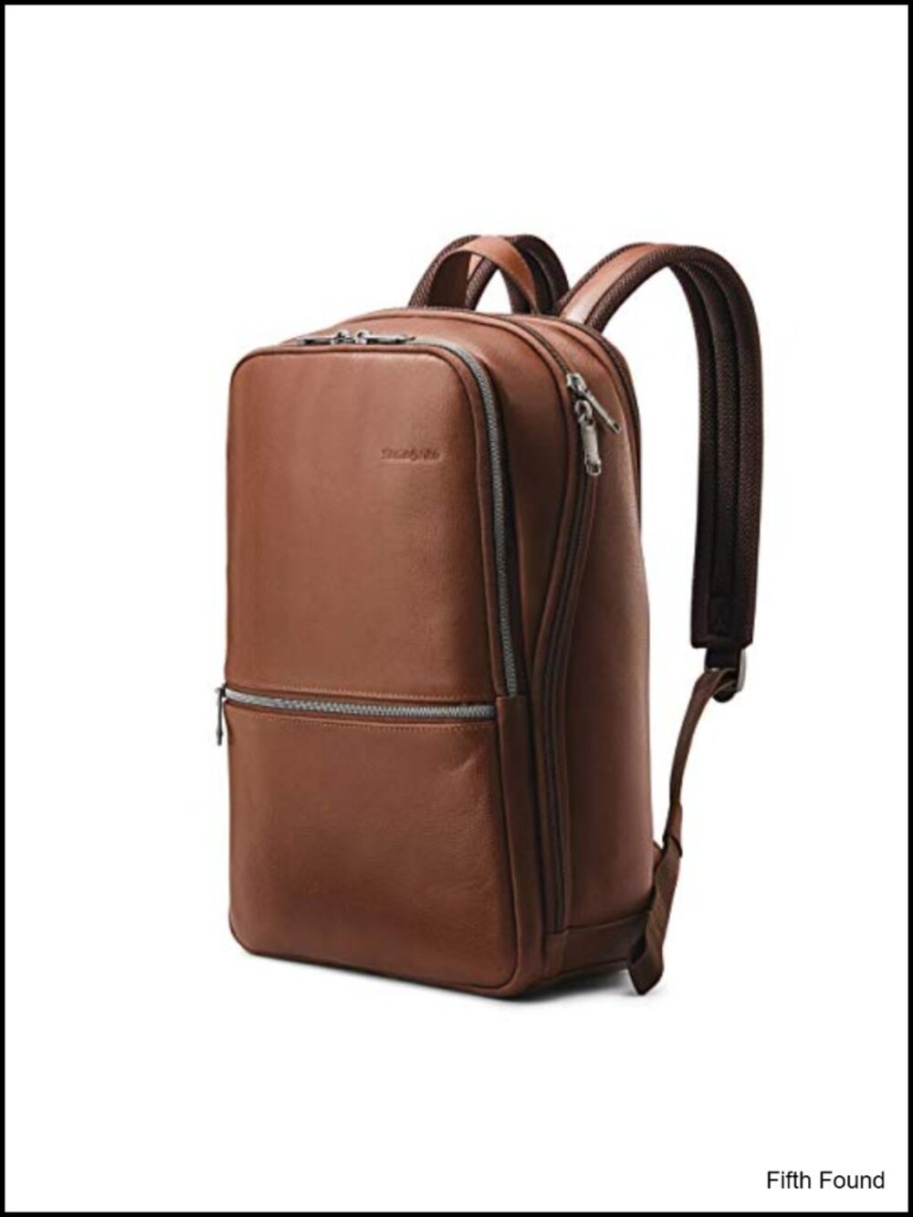 Leather Slim Laptop Backpack, 14.1" Padded Pocket